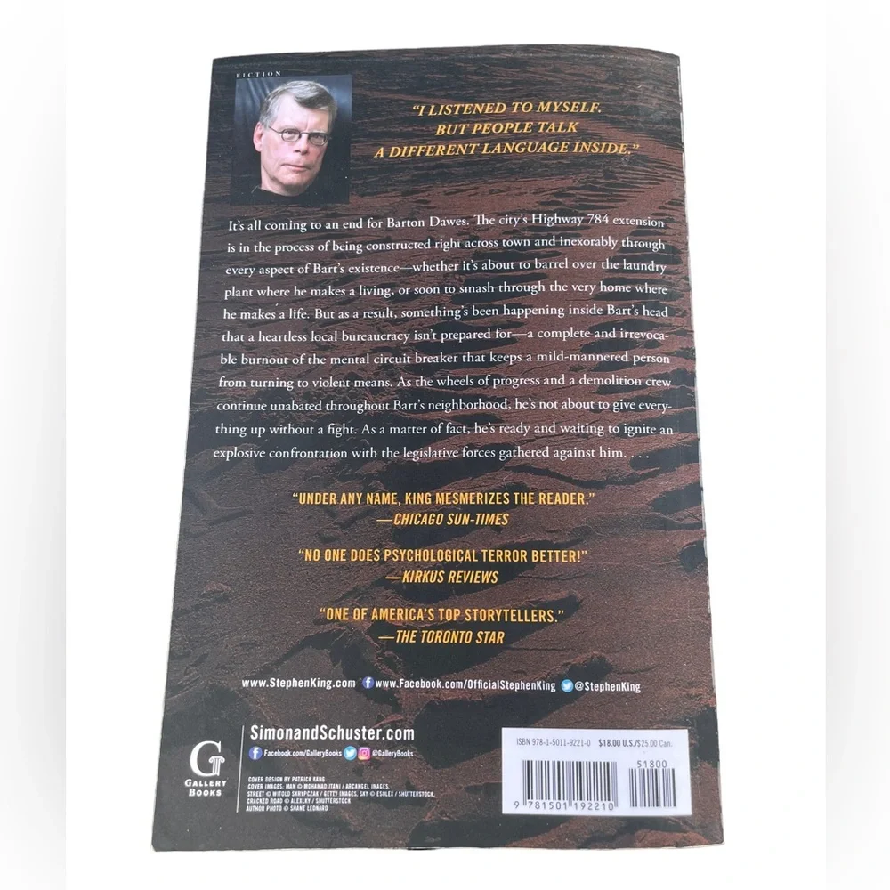 Roadwork Stephen King writing as Richard Bachman Soft Cover Book Novel